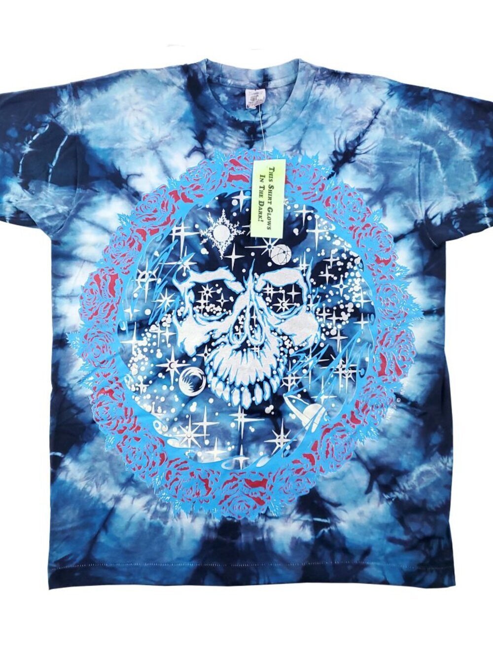 Mikio Grateful Dead T-Shirt Vintage 90s Glow in Dark Tie Dye Deadstock XL NWT